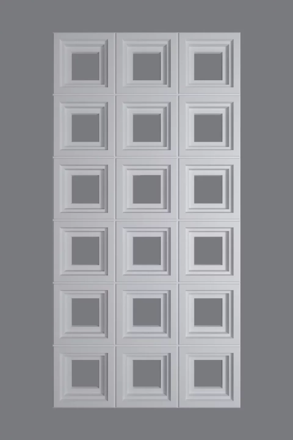 Panel PU casetones cuadrados D005 - Blanco