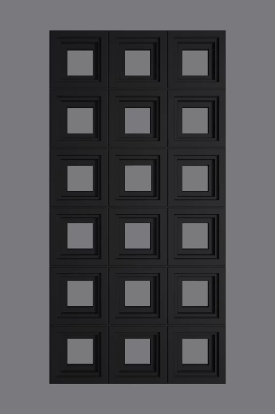 Panel PU casetones cuadrados D005 - Negro